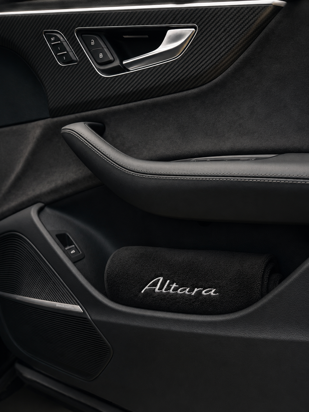 Altara seat cover installed in vehicle interior